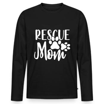 Rescue mom - 2 paws - Men's Premium Organic Long Sleeve Shirt - black - Front - Nico (187cm)
