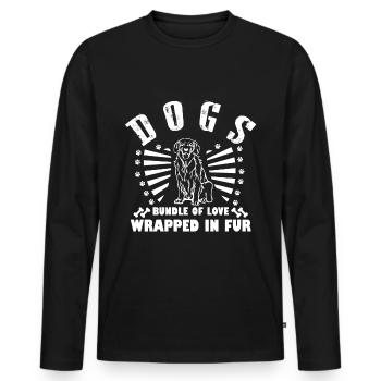 Dog bundles of love wrapped in fur - Men's Premium Organic Long Sleeve Shirt - black - Front - Nico (187cm)