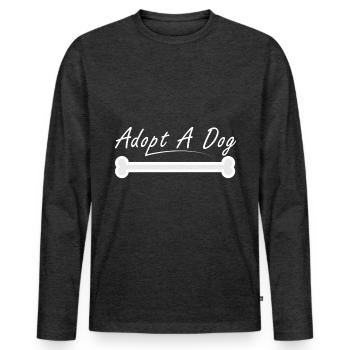 Adopt a dog - Men's Premium Organic Long Sleeve Shirt - heather anthracite - Front - Nico (187cm)