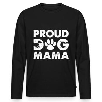 Maman de chien fière - patte - T-shirt manches longues Premium bio Homme - noir - Devant - Nico (187cm)