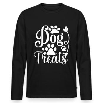 Hundeleckerlis - Pfoten und Pfeil - Männer Premium Bio Langarmshirt - Schwarz - Vorne - Nico (187cm)