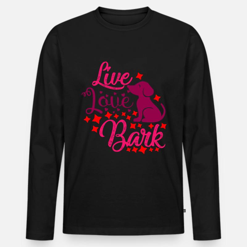 Liebe leben bellen - Männer Premium Bio Langarmshirt - Schwarz