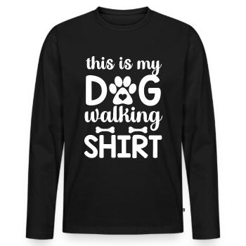 Ceci est ma chemise de randonnée pour chien - patte et os - T-shirt manches longues Premium bio Homme - noir - Devant - Nico (187cm)