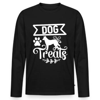 DOG Treats - Adult Dog and Paw - Men's Premium Organic Long Sleeve Shirt - black - Front - Nico (187cm)