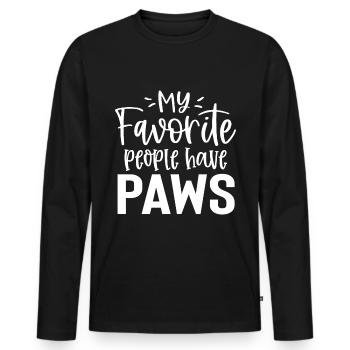 Mes personnes préférées ont des pattes - T-shirt manches longues Premium bio Homme - noir - Devant - Nico (187cm)