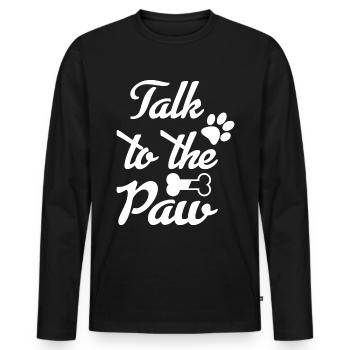 Parlez à votre patte - T-shirt manches longues Premium bio Homme - noir - Devant - Nico (187cm)