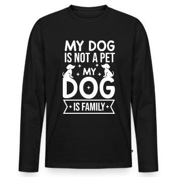 Mein Hund ist kein Haustier, mein Hund ist meine F - Männer Premium Bio Langarmshirt - Schwarz - Vorne - Nico (187cm)