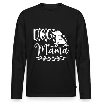 Hundemama - - Männer Premium Bio Langarmshirt - Schwarz - Vorne - Nico (187cm)