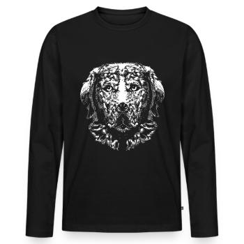 Golden Retriever - weiß - Männer Premium Bio Langarmshirt - Schwarz - Vorne - Nico (187cm)