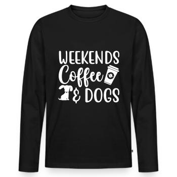 Weekend coffee _ Dogs - Men's Premium Organic Long Sleeve Shirt - black - Front - Nico (187cm)