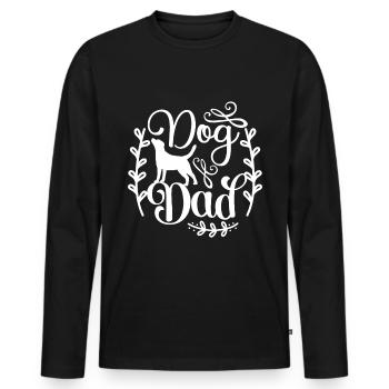 Erwachsener Hund - Dog Dad - Männer Premium Bio Langarmshirt - Schwarz - Vorne - Nico (187cm)