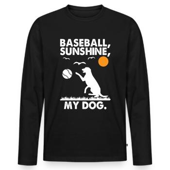 Baseball Sunshine My Dog - Men's Premium Organic Long Sleeve Shirt - black - Front - Nico (187cm)