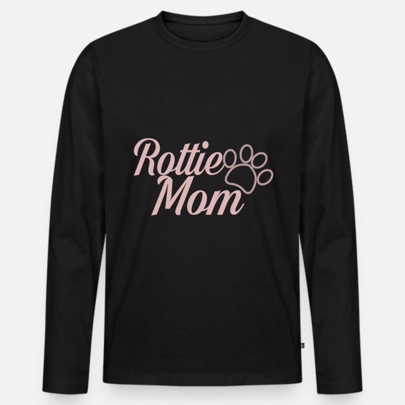 Rottie-Mama - Männer Premium Bio Langarmshirt - Schwarz
