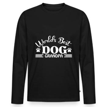 The best dog grandpa in the world - Paws - Men's Premium Organic Long Sleeve Shirt - black - Front - Nico (187cm)