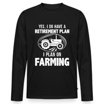 Oui, j’ai un plan de retraite et j’ai l’intention d’avoir un - T-shirt manches longues Premium bio Homme - noir - Devant - Nico (187cm)