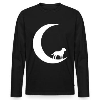 Croissant de Lune - Chien - - T-shirt manches longues Premium bio Homme - noir - Devant - Nico (187cm)
