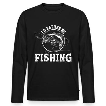 Je préfère pêcher - (2) - T-shirt manches longues Premium bio Homme - noir - Devant - Nico (187cm)