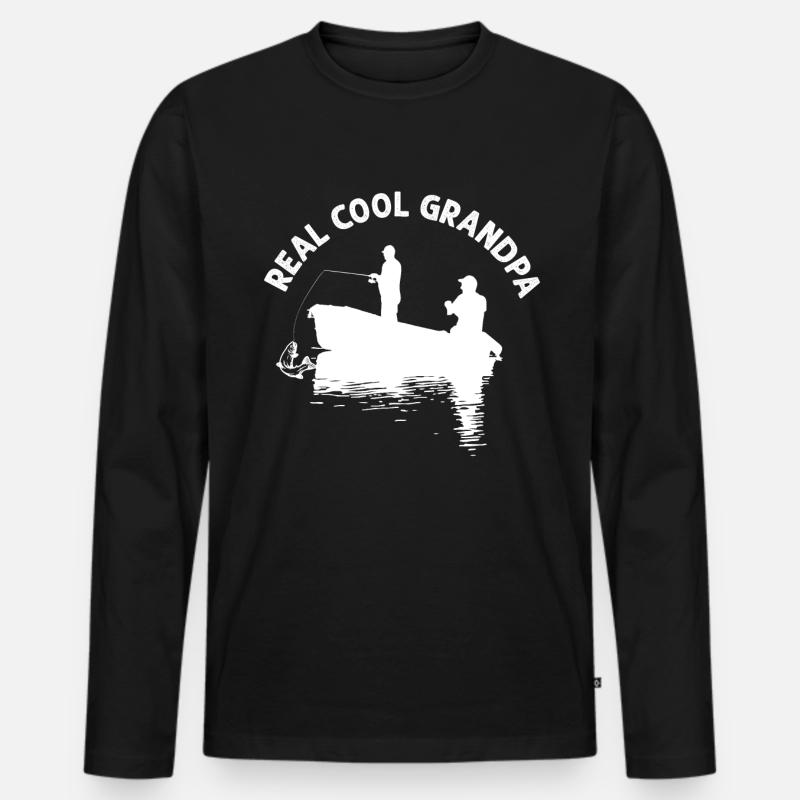 Echt cooler Opa - - Männer Premium Bio Langarmshirt - Schwarz