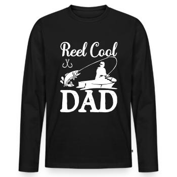 Reel Cool Dad - - T-shirt manches longues Premium bio Homme - noir - Devant - Nico (187cm)