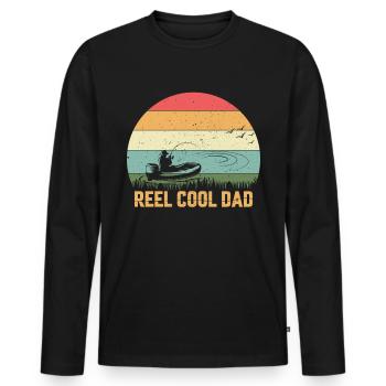 Le papa cool 3 - - T-shirt manches longues Premium bio Homme - noir - Devant - Nico (187cm)