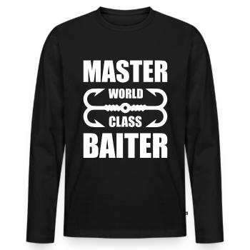 Master World Class Baiter - - T-shirt manches longues Premium bio Homme - noir - Devant - Nico (187cm)