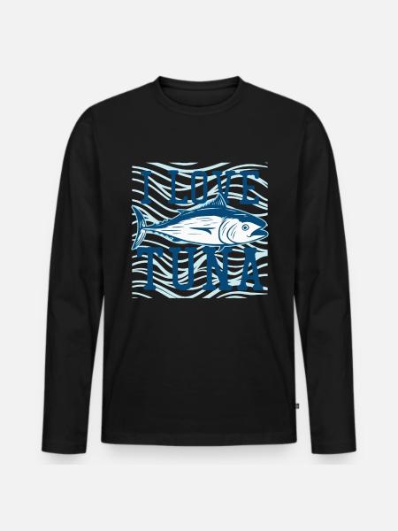 J’adore le thon - - T-shirt manches longues Premium bio Homme - noir