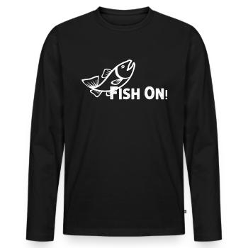 Pêcher sur - - T-shirt manches longues Premium bio Homme - noir - Devant - Nico (187cm)