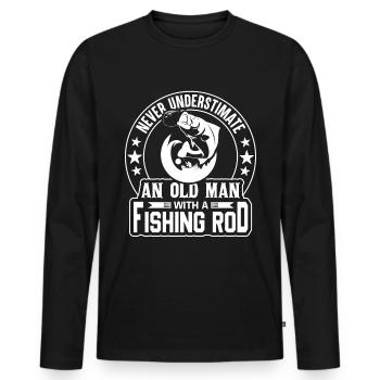 Ne sous-estimez jamais un vieil homme avec un - T-shirt manches longues Premium bio Homme - noir - Devant - Nico (187cm)