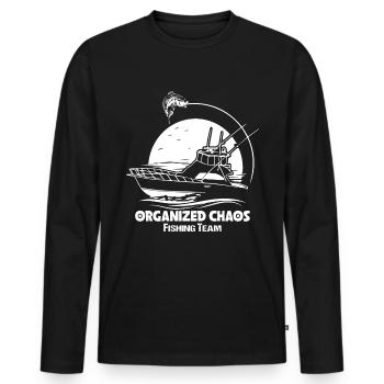 Organized Chaos Fishing Team - - Men's Premium Organic Long Sleeve Shirt - black - Front - Nico (187cm)