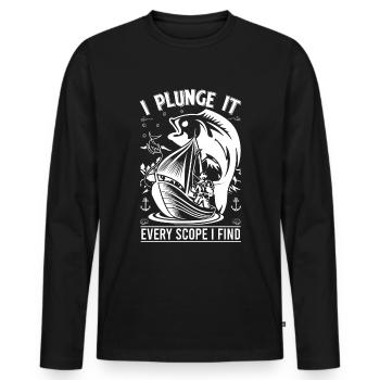 Ich werfe es in jeden Bereich, den ich finde - - Männer Premium Bio Langarmshirt - Schwarz - Vorne - Nico (187cm)