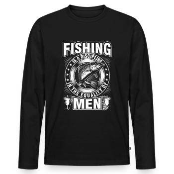 Angeln ist eine Disziplin in der Gleichheit der Me - Männer Premium Bio Langarmshirt - Schwarz - Vorne - Nico (187cm)