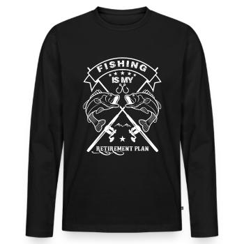 La pêche est mon plan de retraite 3 - - T-shirt manches longues Premium bio Homme - noir - Devant - Nico (187cm)
