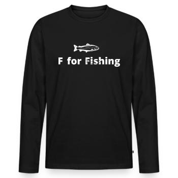 F pour la pêche - - T-shirt manches longues Premium bio Homme - noir - Devant - Nico (187cm)