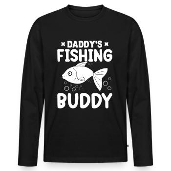 Daddy's Angeln Kumpel - - Männer Premium Bio Langarmshirt - Schwarz - Vorne - Nico (187cm)