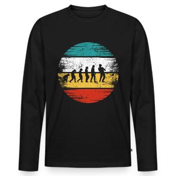 Développement rétro - T-shirt manches longues Premium bio Homme - noir - Devant - Nico (187cm)