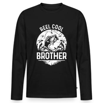 Roll-Cool Brother - T-shirt manches longues Premium bio Homme - noir - Devant - Nico (187cm)