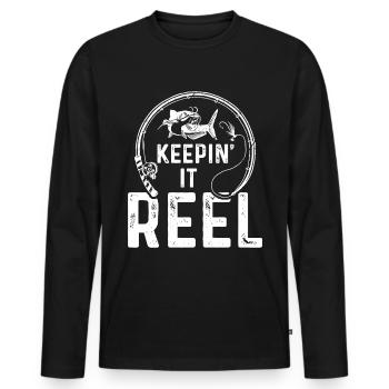 Keepin' It Reel - T-shirt manches longues Premium bio Homme - noir - Devant - Nico (187cm)