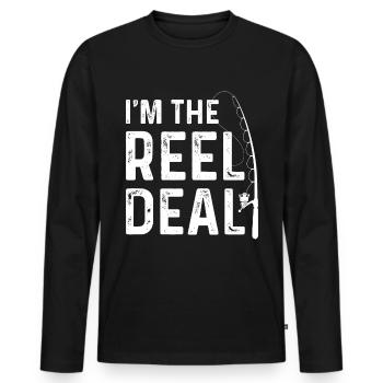 Je suis le numéro un sur le crochet - T-shirt manches longues Premium bio Homme - noir - Devant - Nico (187cm)