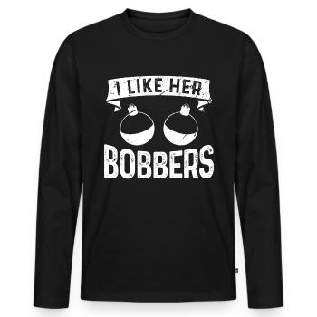 Ich mag ihre Bobber - Männer Premium Bio Langarmshirt - Schwarz - Vorne - Nico (187cm)