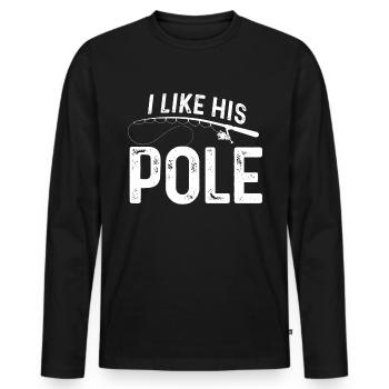Ich mag seine Stange - Männer Premium Bio Langarmshirt - Schwarz - Vorne - Nico (187cm)