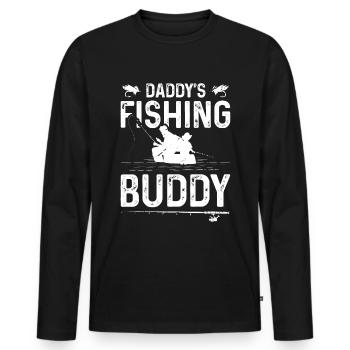 Le compagnon de pêche de papa - T-shirt manches longues Premium bio Homme - noir - Devant - Nico (187cm)
