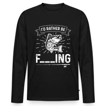 Je préfère être F___ing - T-shirt manches longues Premium bio Homme - noir - Devant - Nico (187cm)