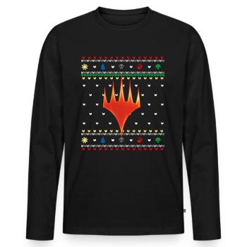 Magic: The Gathering Symbols Ugly Christmas Design - Men's Premium Organic Long Sleeve Shirt - black - Front - Nico (187cm)