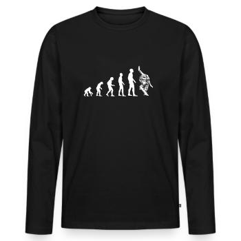 Skater Evolution - Männer Premium Bio Langarmshirt - Schwarz - Vorne - Nico (187cm)