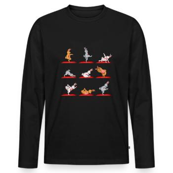 Rabbit Yoga Bunny Bunny Sports Bunny Gift - Men's Premium Organic Long Sleeve Shirt - black - Front - Nico (187cm)