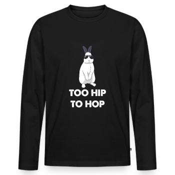 Too Hip To Cool Lapin Lapin Rengaine - T-shirt manches longues Premium bio Homme - noir - Devant - Nico (187cm)