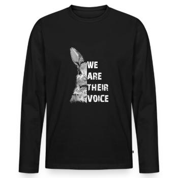 Rabbits We are their Voice Rabbits Animal Welfare - Men's Premium Organic Long Sleeve Shirt - black - Front - Nico (187cm)