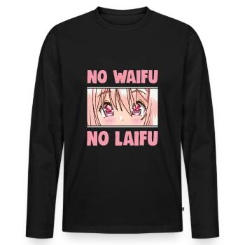 Funny otaku anime manga gag - Men's Premium Organic Long Sleeve Shirt - black - Front - Nico (187cm)