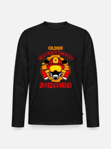Firefighters are hot - fun shirt - Men's Premium Organic Long Sleeve Shirt - black