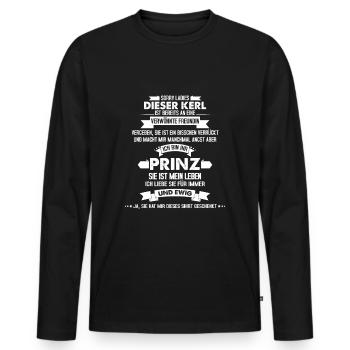 Sorry Ladies dieser Kerl ist bereits vergeben - Männer Premium Bio Langarmshirt - Schwarz - Vorne - Nico (187cm)